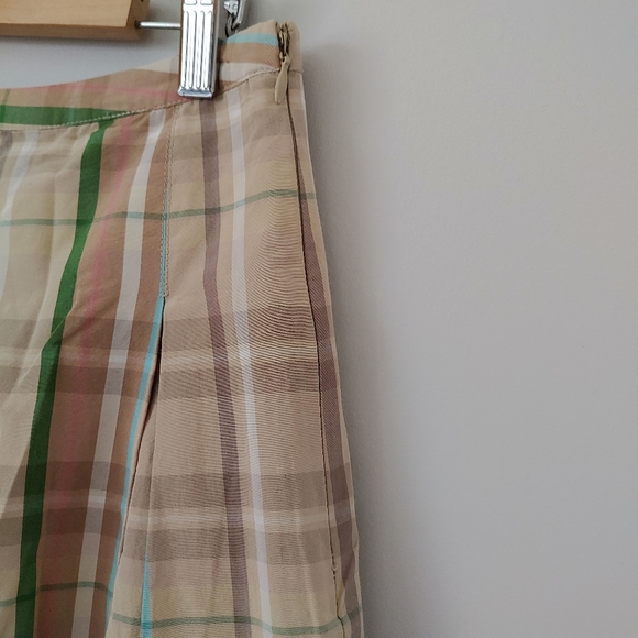Tommy Hilfiger Silk Pleated Skirt Plaid Size 10 - Picture 8 of 16
